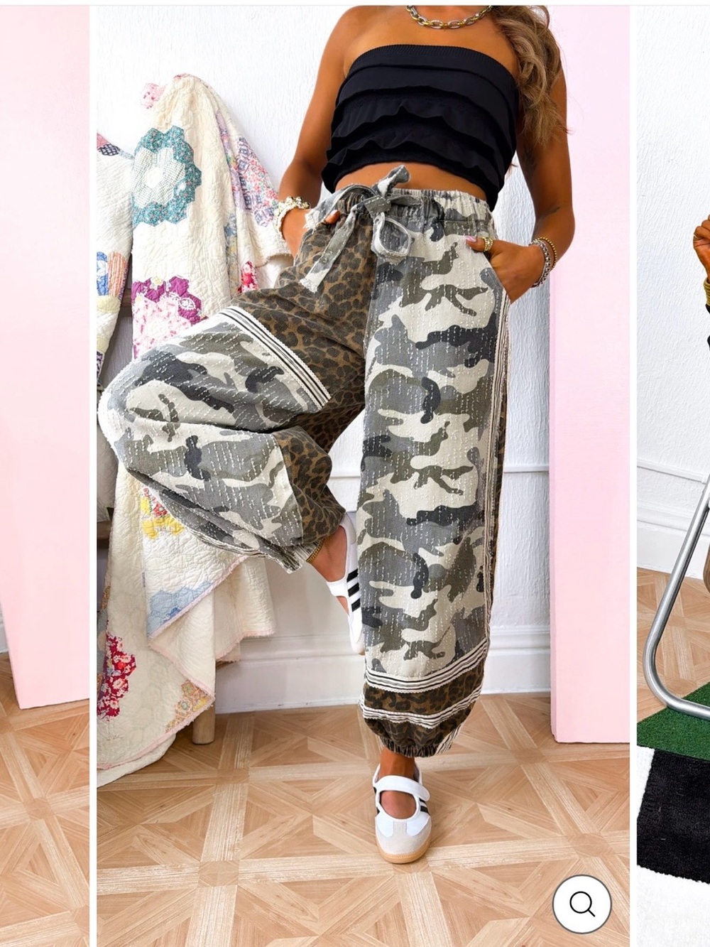 NWOT leopard and camo balloon pants